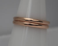 LR230RG - Solid 9ct ROSE gold two band Stacking Ring