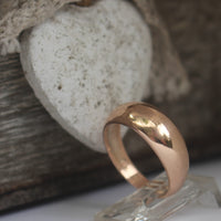 LR242 - Domed half round Solid rose gold Stacking Ring