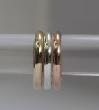 WR14 - 3mm half round Solid 9CT ROSE GOLD Stacking Ring