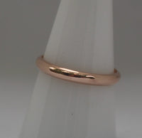 WR14 - 3mm half round Solid 9CT ROSE GOLD Stacking Ring