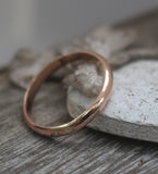 WR14 - 3mm half round Solid 9CT ROSE GOLD Stacking Ring