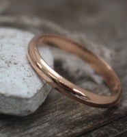 WR14 - 3mm half round Solid 9CT ROSE GOLD Stacking Ring