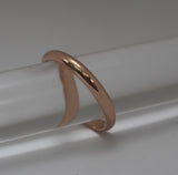 WR14 - 3mm half round Solid 9CT ROSE GOLD Stacking Ring