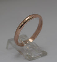 WR14 - 3mm half round Solid 9CT ROSE GOLD Stacking Ring