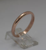 WR14 - 3mm half round Solid 9CT ROSE GOLD Stacking Ring