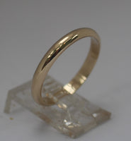 WR14 - 3mm half round Solid 9CT YELLOW GOLD Stacking Ring