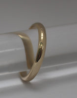 WR14 - 3mm half round Solid 9CT YELLOW GOLD Stacking Ring