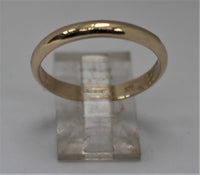 WR14 - 3mm half round Solid 9CT YELLOW GOLD Stacking Ring