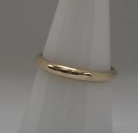 WR14 - 3mm half round Solid 9CT YELLOW GOLD Stacking Ring