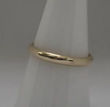 WR14 - 3mm half round Solid 9CT YELLOW GOLD Stacking Ring