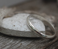 WR14 - 3mm half round Solid Sterling silver Stacking Ring