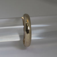 WR15 - 4mm half round Solid 9CT YELLOW GOLD Stacking Ring