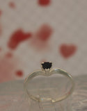 LR779 Natural Heart shape Sapphire set in a Sterling Silver ring