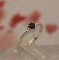 LR779 Natural Heart shape Sapphire set in a Sterling Silver ring