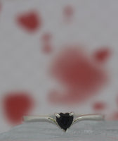 LR779 Natural Heart shape Sapphire set in a Sterling Silver ring