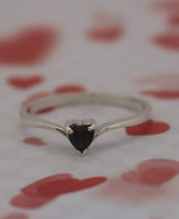 LR779 Natural Heart shape Sapphire set in a Sterling Silver ring