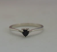 LR779 Natural Heart shape Sapphire set in a Sterling Silver ring