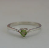 LR779 Natural Heart shape Peridot set in a Sterling Silver ring