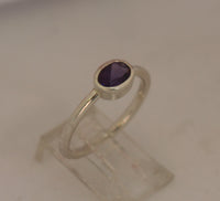 LR236 Amethyst set in handcrafted Sterling 925 Silver ring