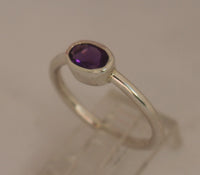 LR236 Amethyst set in handcrafted Sterling 925 Silver ring