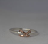 LR246 - Solid 9ct Rose gold and Sterling silver stacking infinity Ring