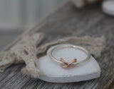 LR246 - Solid 9ct Rose gold and Sterling silver stacking infinity Ring