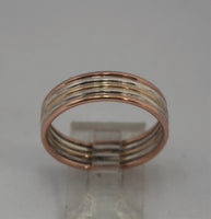 LR259 - 9ct Rose gold Yellow Gold and sterling Silver 5 band  3 tone ring