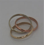 LR262-2 - 9ct Rose gold Yellow Gold and sterling Silver hand crafted 3 tone Russian  ring