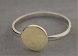 LR202tt - Solid 9ct yellow gold Disc Stacking Silver Ring