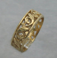 LR392 - hand crafted 9ct yellow gold filigree ring