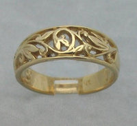 LR483 - hand crafted 9ct yellow gold filigree ring