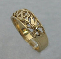 LR483 - hand crafted 9ct yellow gold filigree ring