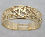 LR483 - hand crafted 9ct yellow gold filigree ring