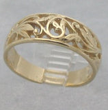 LR483 - hand crafted 9ct yellow gold filigree ring