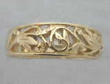 LR483 - hand crafted 9ct yellow gold filigree ring