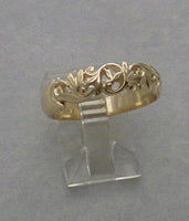LR490 - Hand crafted 9ct Yellow gold filigree ring