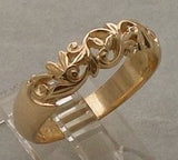 LR490 - Hand crafted 9ct Yellow gold filigree ring