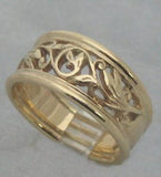 LR498 - 9ct Yellow gold hand crafted filigree ring