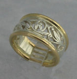 LR498 - 9ct Yellow gold and sterling Silver hand crafted filigree ring