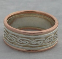 LR505 - 9ct Rose gold and sterling Silver Celtic knot ring