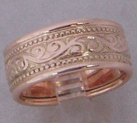 LR516 - Solid 9ct ROSE gold filigree ring