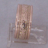 LR516 - Solid 9ct ROSE gold filigree ring