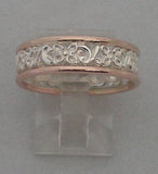 LR519 - Hand crafted 9ct Rose gold and sterling Silver filigree ring