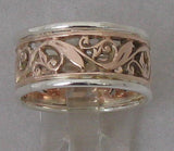 LR523 - 9ct rose gold and sterling Silver filigree ring