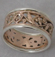 LR523 - 9ct rose gold and sterling Silver filigree ring