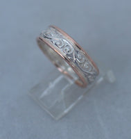 LR200 - 9ct ROSE gold and sterling Silver filigree ring