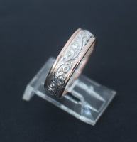 LR200 - 9ct ROSE gold and sterling Silver filigree ring