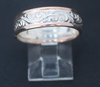 LR200 - 9ct ROSE gold and sterling Silver filigree ring