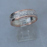 LR200 - 9ct ROSE gold and sterling Silver filigree ring