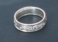 LR200 - 9ct ROSE gold and sterling Silver filigree ring